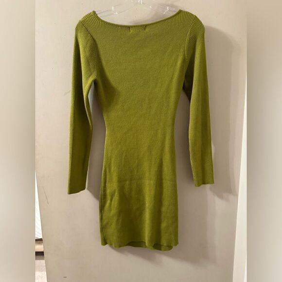 NWT HOUSE OF HARLOW RIBBED MINI CUTOUT SWEATER DRESS - Picture 5 of 7